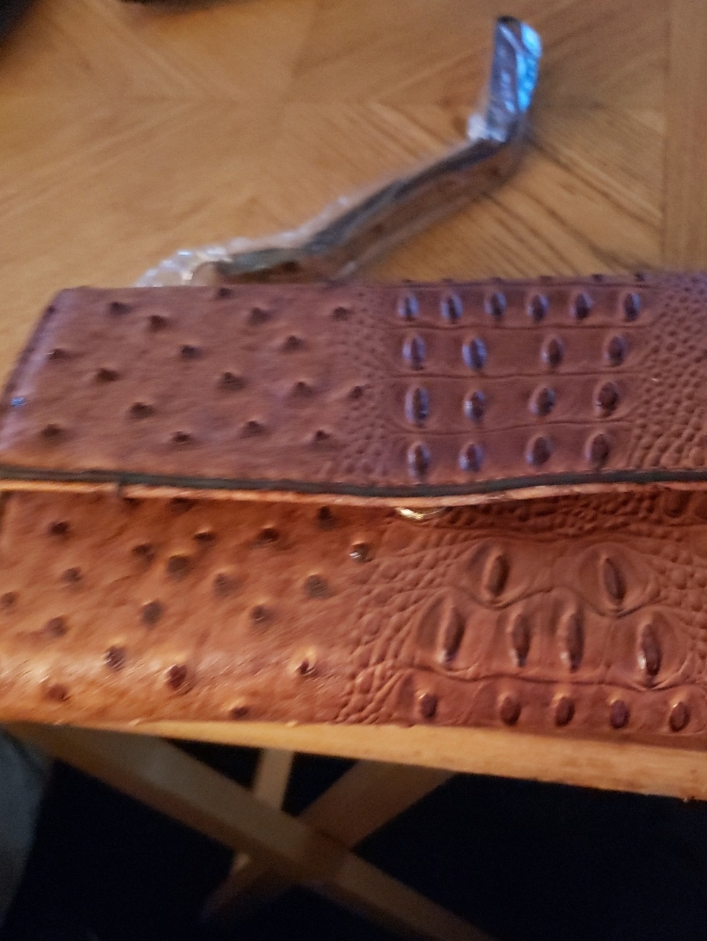 Brown Textured Wristlet Wallet- Classic